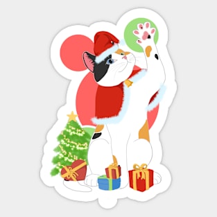 CHRISTMAS TRICOLORED CAT Sticker